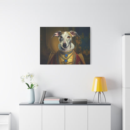 Whippet Renaissance Pet Portrait  Print - Canvas, wall art, wall print, dog portrait, dog art