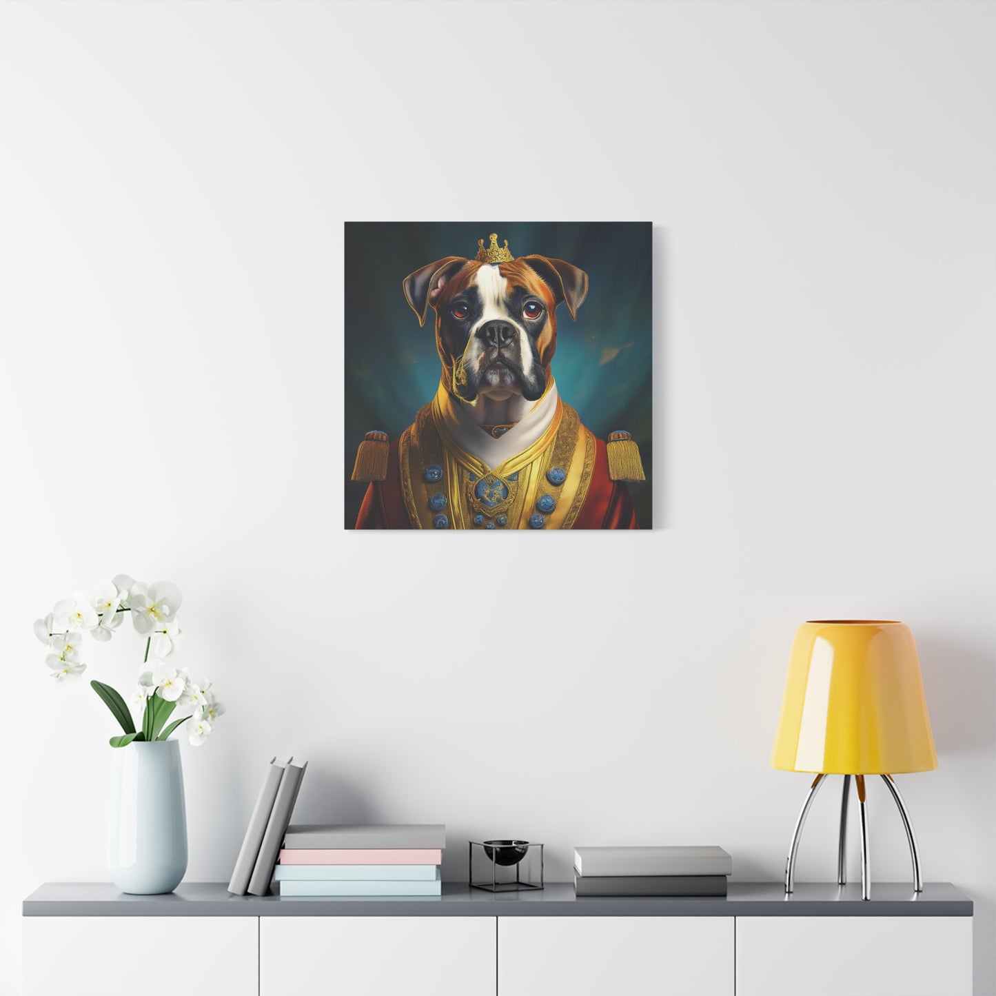Boxer Renaissance Pet Portrait  on Canvas, wall art, wall print, dog portrait, dog art