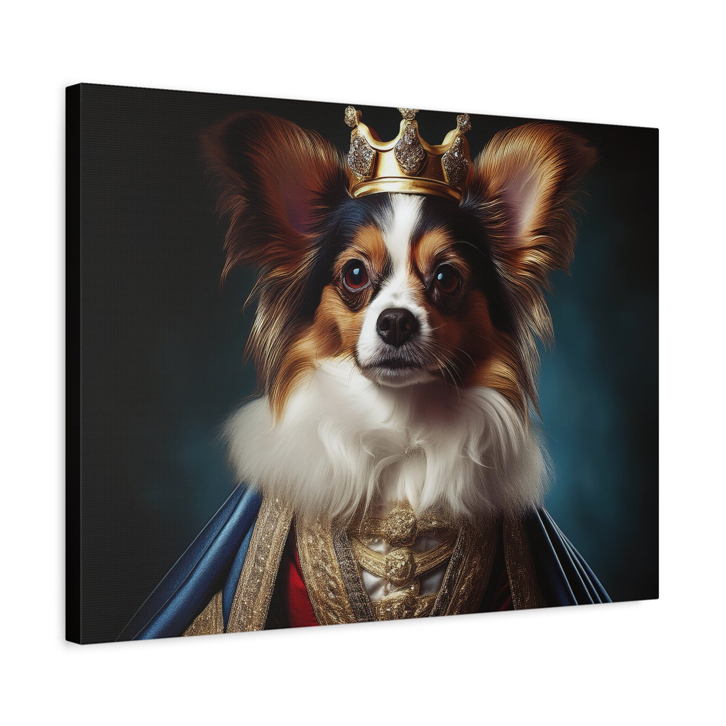 Papillon Pet Portrait Renaissance on Canvas, wall art, wall print, dog portrait, dog art