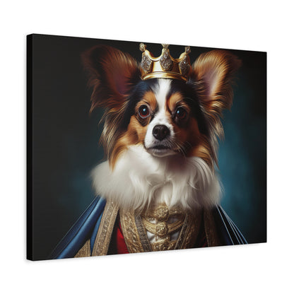 Papillon Pet Portrait Renaissance on Canvas, wall art, wall print, dog portrait, dog art
