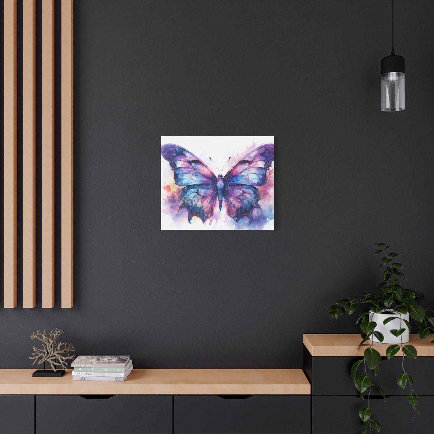 Blue & Purple Butterfly Alcohol Ink Canvas Art | Butterfly Decor | Wall Art | Wall Print