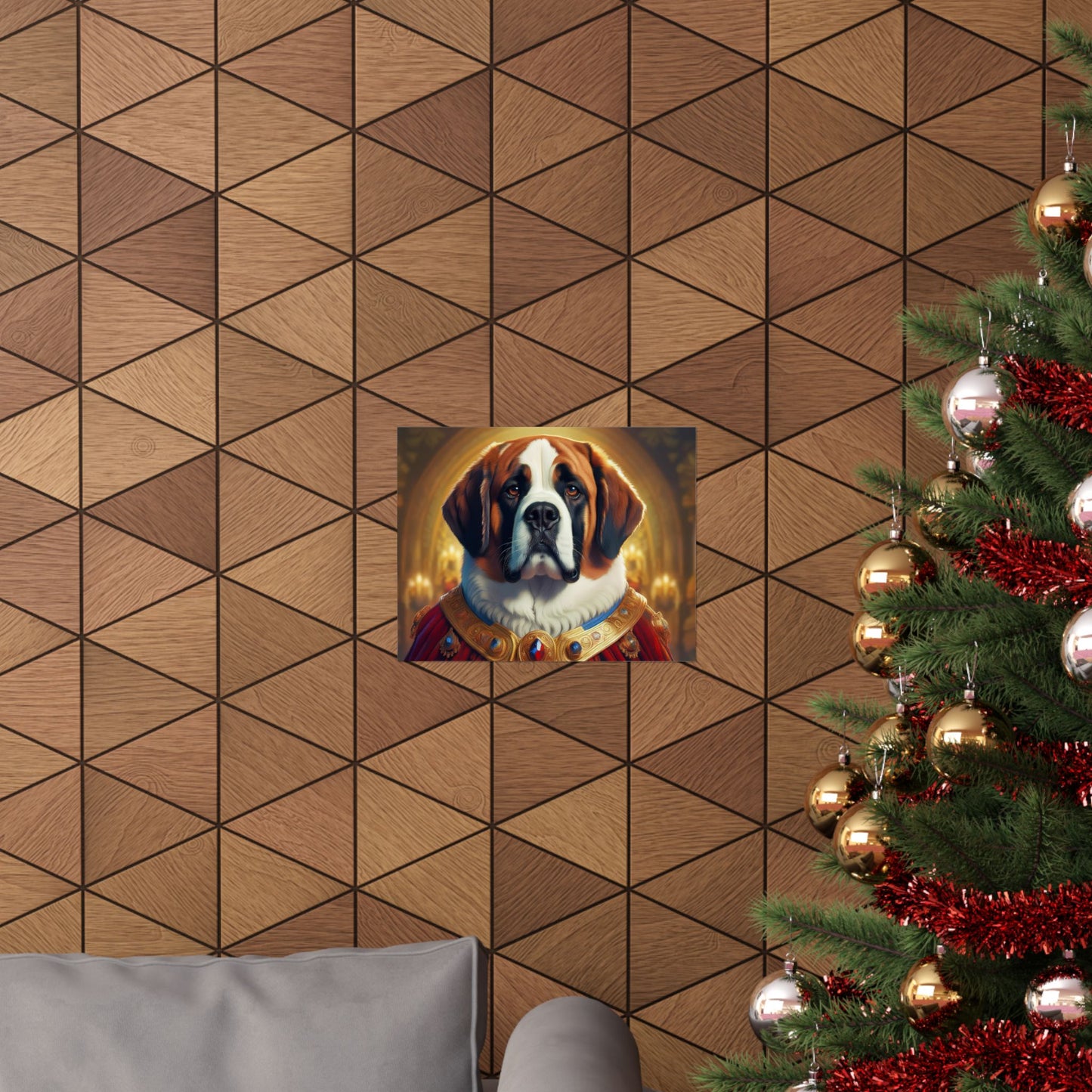 St Bernard Renaissance Pet Portrait Print | Unique Dog Art | Wall Art | Wall Print