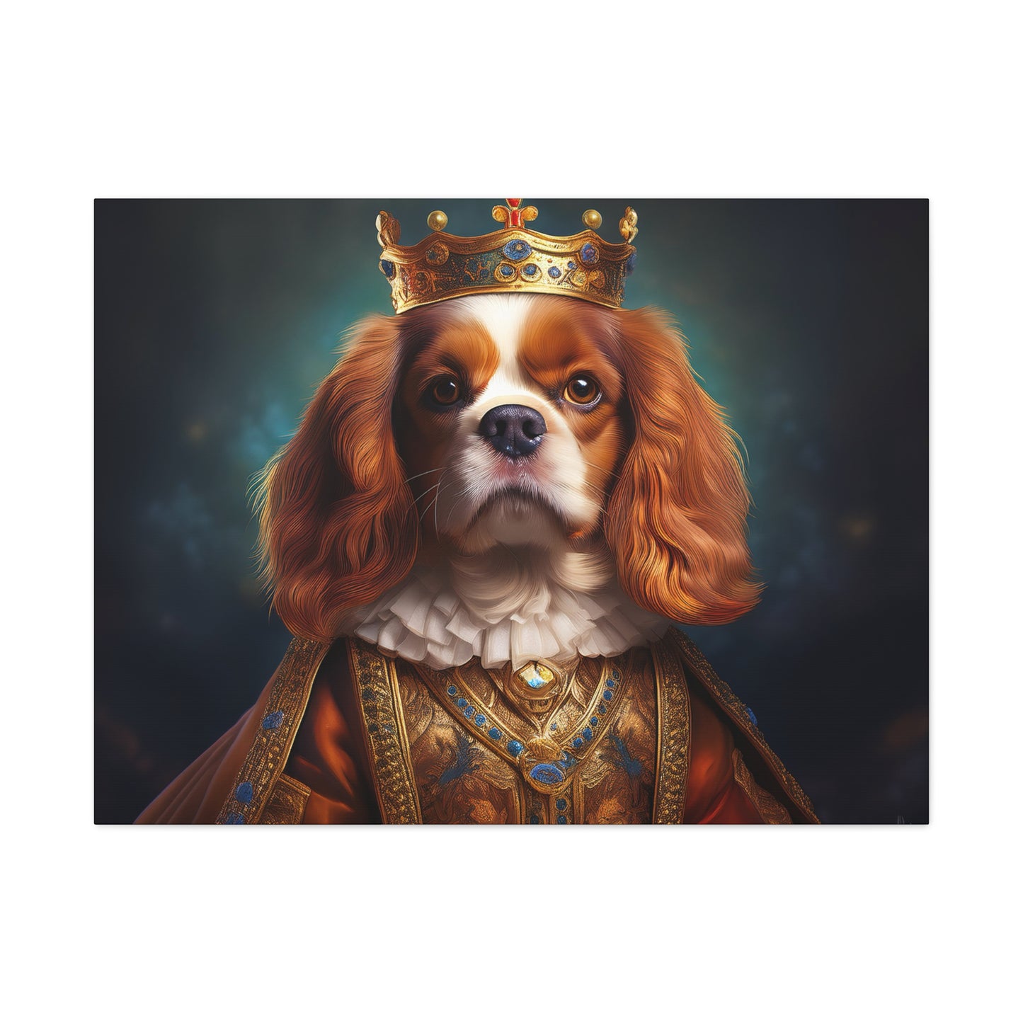 Cavalier King Charles Spaniel Renaissance Pet Portrait on Canvas | Wall art | wall print