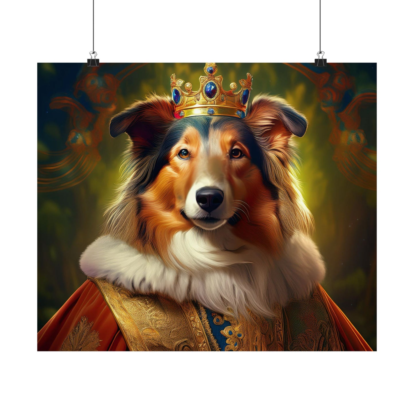 Collie Dog Renaissance Pet Portrait Print | Wall Art | Wall Print | Dog Art