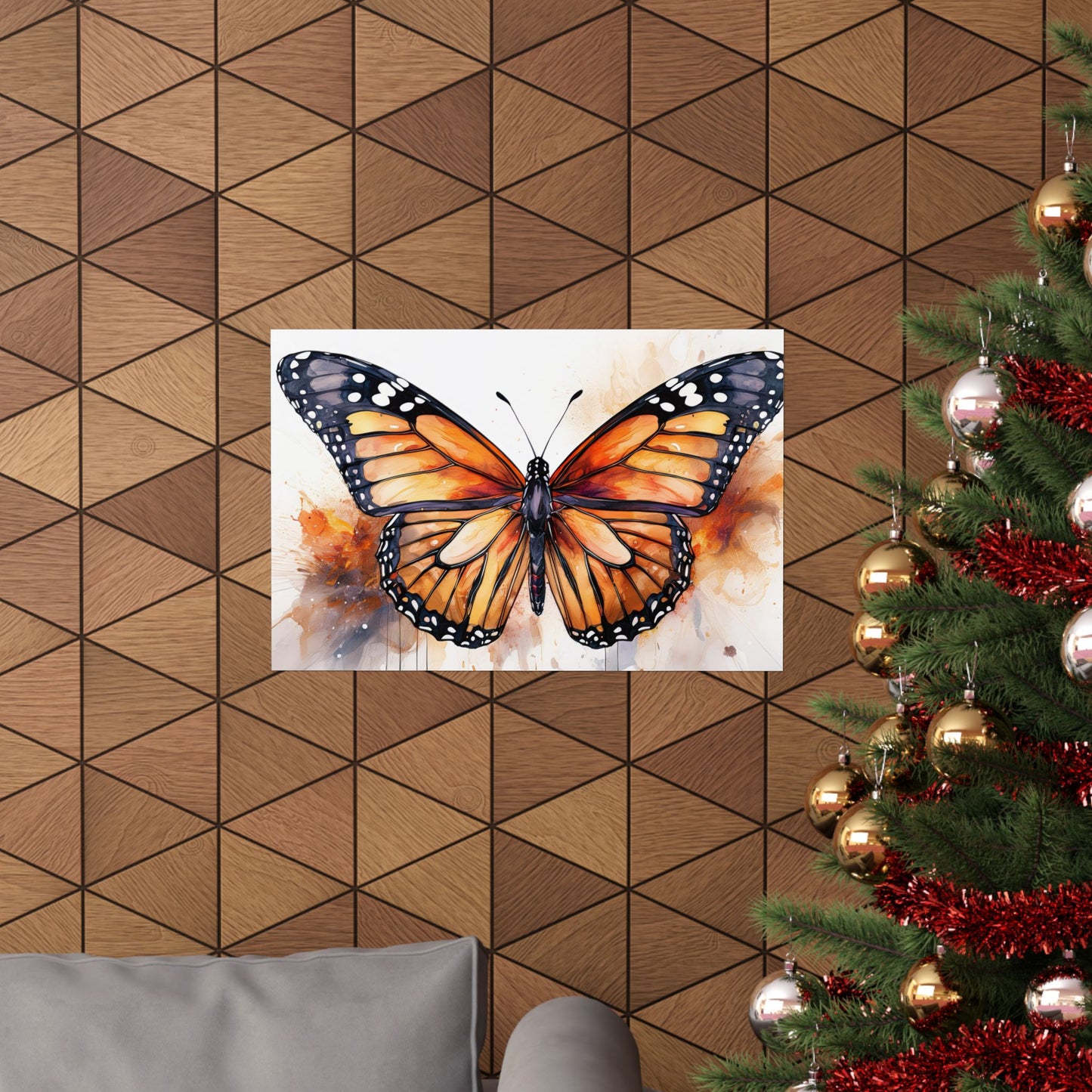 Orange Butterfly Alcohol Ink Wall Art | Butterfly wall art | Wall Art | Wall Print