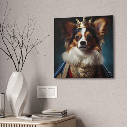 Papillon Pet Portrait Renaissance on Canvas, wall art, wall print, dog portrait, dog art