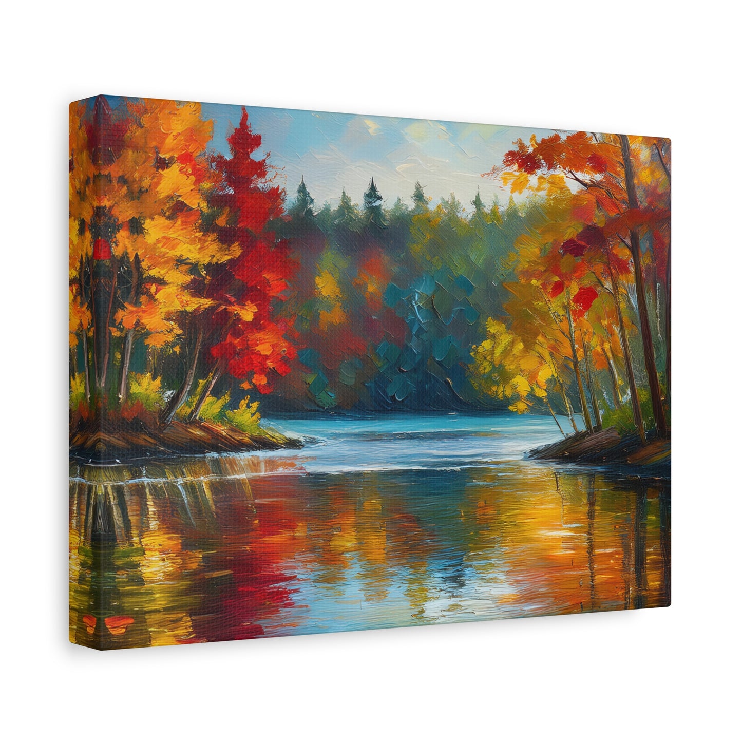 Fall Leaves on the Lake on Canvas | wall art |  wall print