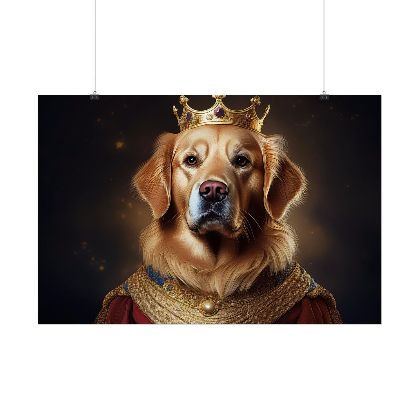 Golden Retriever Renaissance Dog Portrait  Art Print, Wall Decor Gift, Animal Lover Home Decor, Dog Wall Art