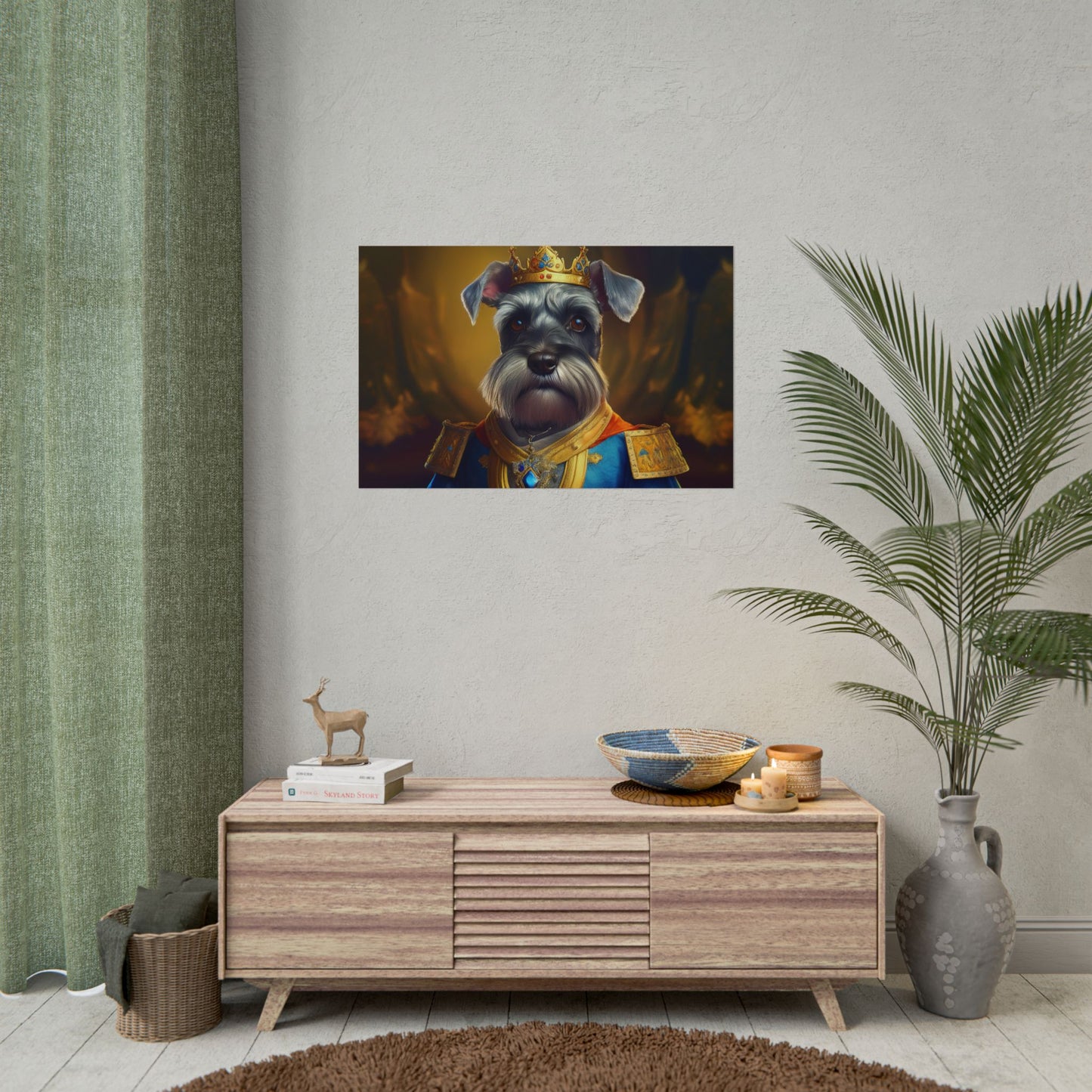 Miniature Schnauzer Dog Renaissance Pet Portrait Art Print | Wall Art | Wall Print