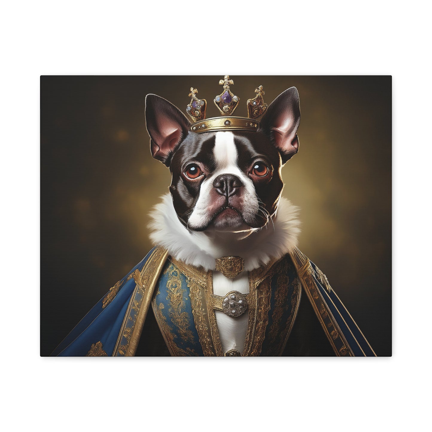 Boston Terrier Renaissance Pet Portrait on Canvas, wall print, wall art, dog portrait, dog art