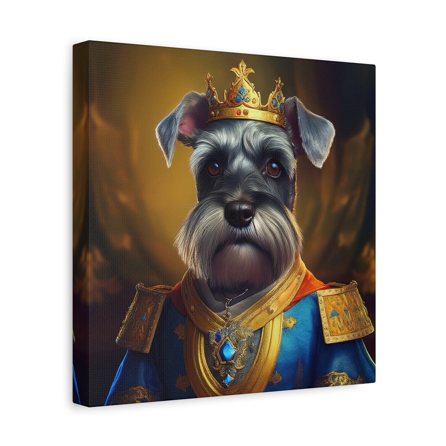 Miniature Schnauzer Renaissance Pet Portrait on Canvas | wall art | wall print | dog art