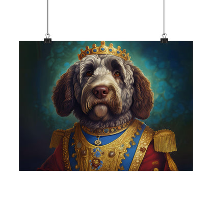 Portuguese Water Dog Renaissance Portrait Art Print, Wall Decor Gift, Animal Lover Home Decor, Dog Wall Art