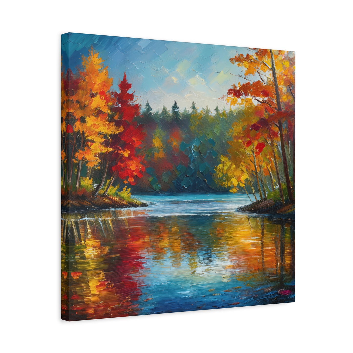 Fall Leaves on the Lake on Canvas | wall art |  wall print
