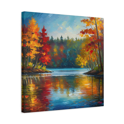 Fall Leaves on the Lake on Canvas | wall art |  wall print