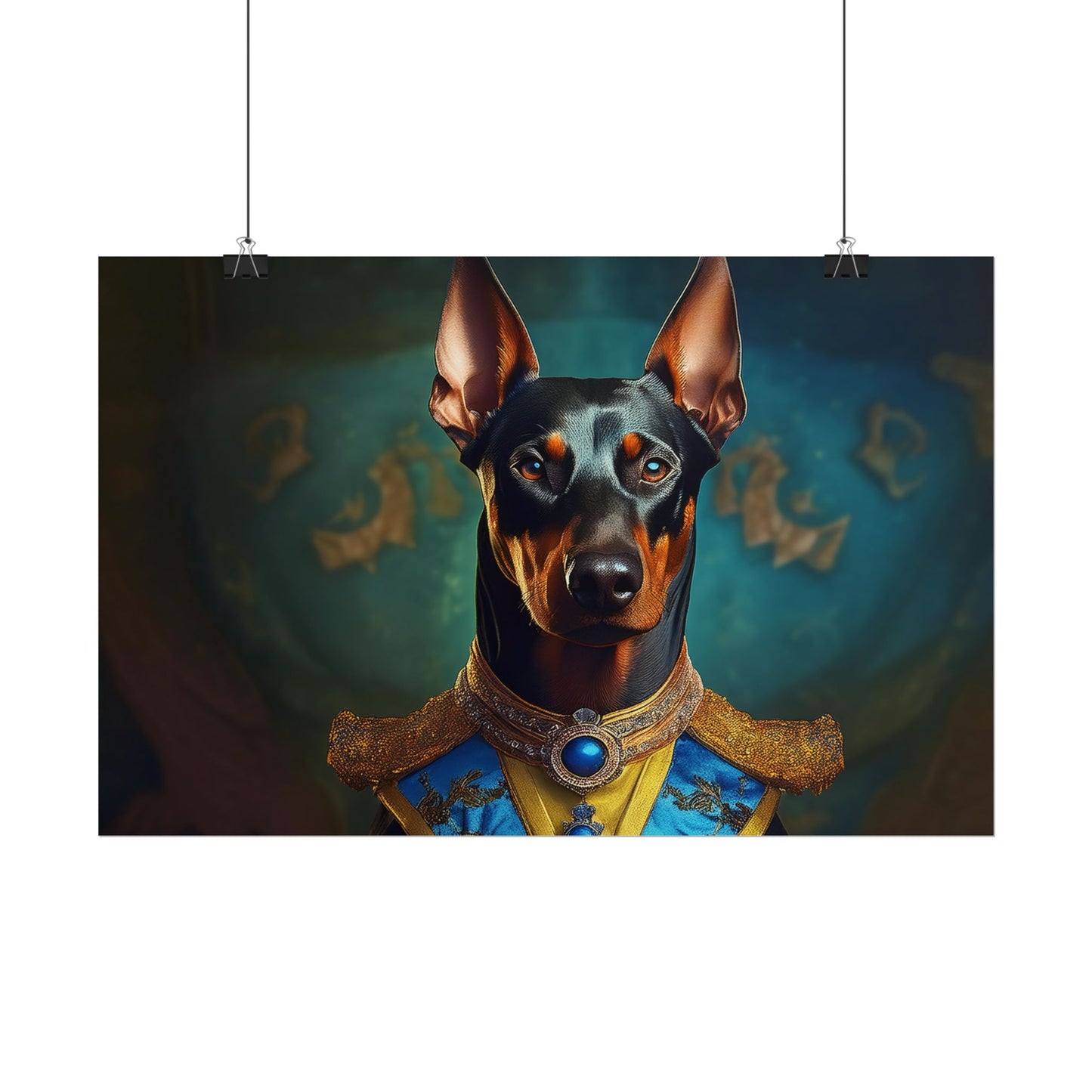 Doberman Pinscher Renaissance  Dog Pet Portrait Print | Wall Art | Wall Print | Dog Art