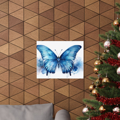 Blue Butterfly Alcohol Ink Wall Art | Unique Nursery Wall Print | Butterfly wall art | Wall Art | Wall Print