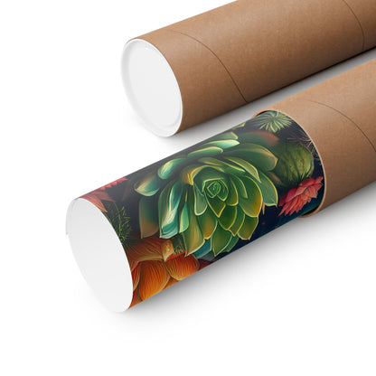 Abstract Cacti and Succulent Desert Garden Color Print | Wall Art | Wall Print