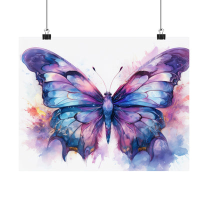 Blue & Purple Butterfly Alcohol Ink Wall Art | Butterfly wall art | Wall Art | Wall Print
