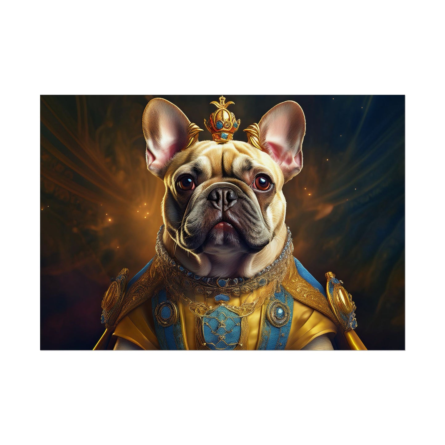 French Bulldog Renaissance Portrait Art Print, Wall Decor Gift, Animal Lover Home Decor, Dog Wall Art