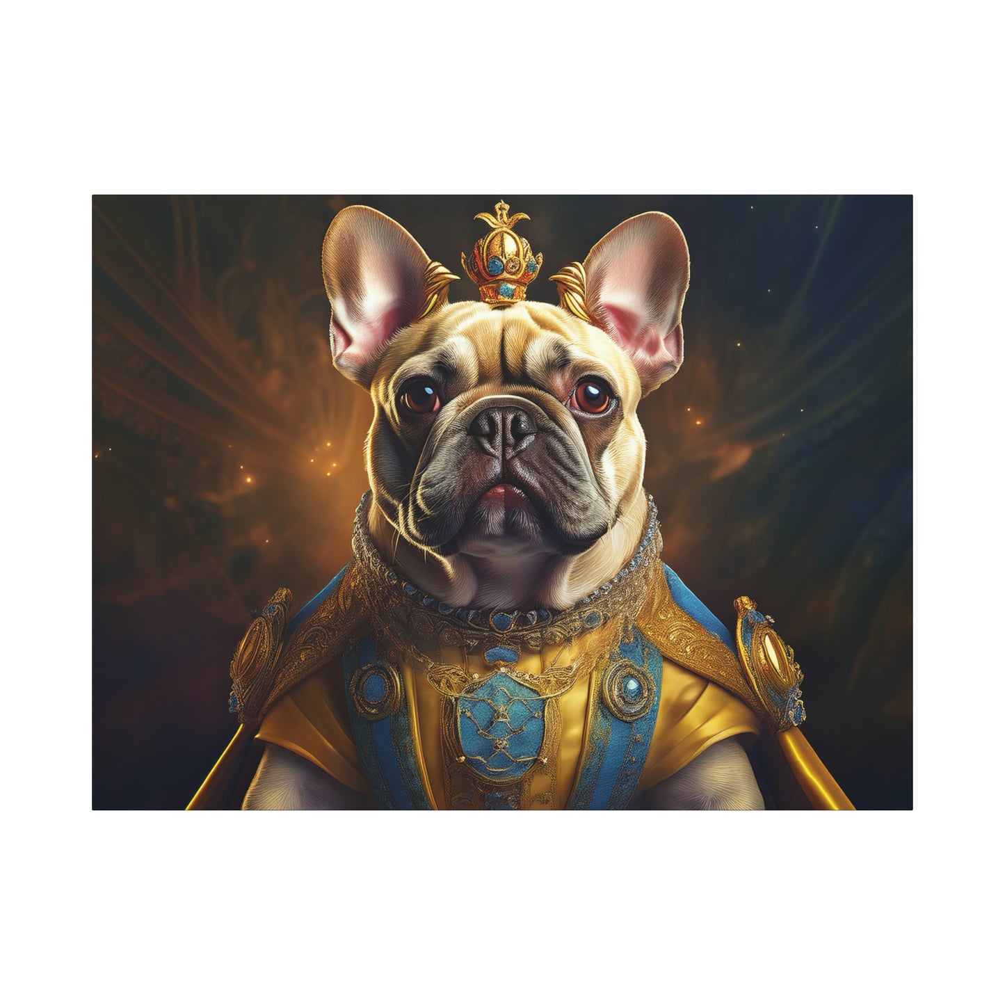 French Bulldog Renaissance Pet Portrait on Canvas | Wall Print | Wall Art | Dog Art