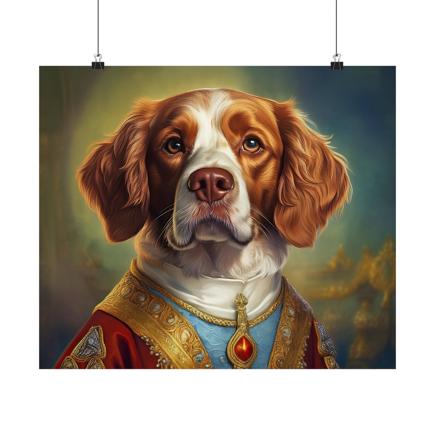 Brittany Dog Renaissance Pet Portrait Print, Brittany Art Print, Wall Decor Gift, Animal Lover, Dog Wall Art, wall print, wall art
