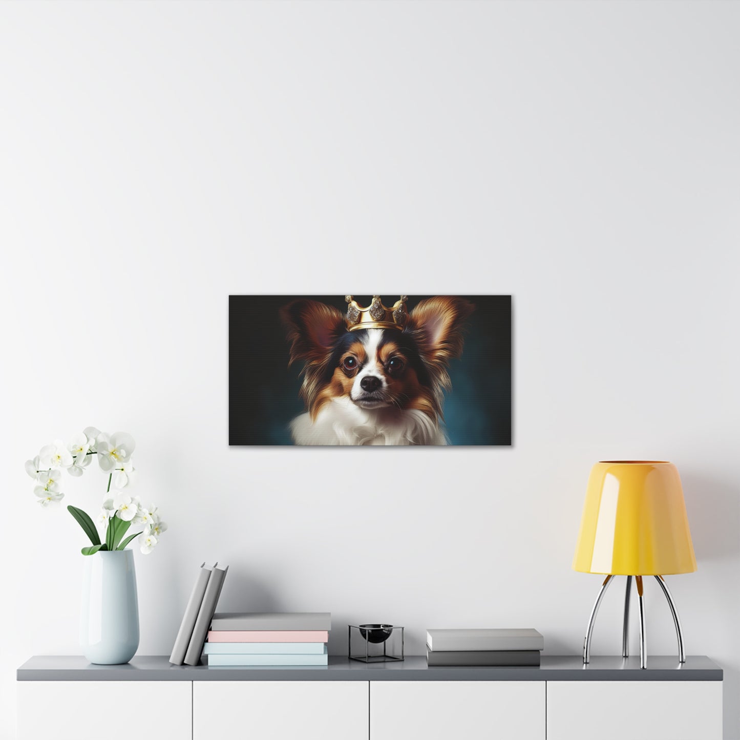 Papillon Pet Portrait Renaissance on Canvas, wall art, wall print, dog portrait, dog art