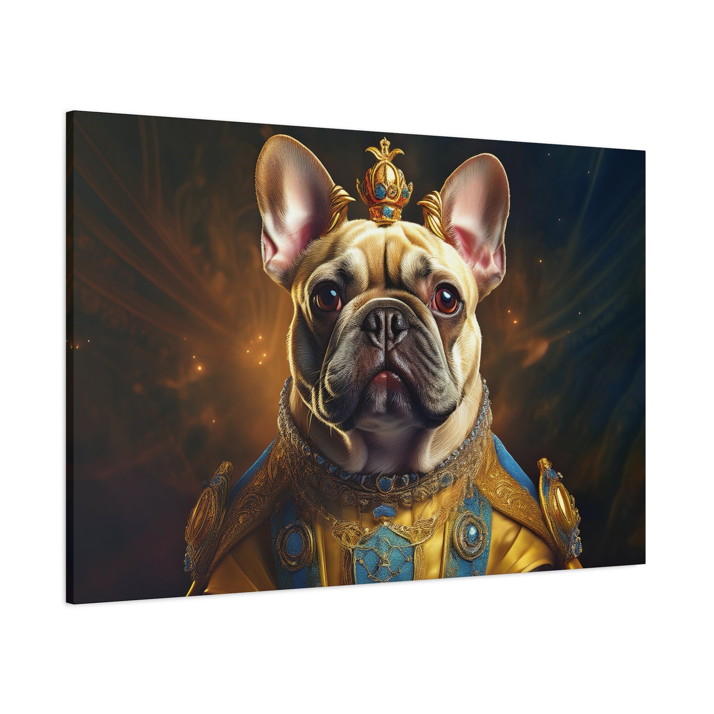 French Bulldog Renaissance Pet Portrait on Canvas | Wall Print | Wall Art | Dog Art
