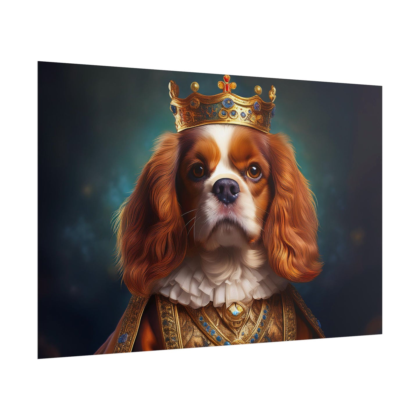 Cavalier King Charles Spaniel Art Pet Portrait Print, Renaissance, Wall Print, Wall Art