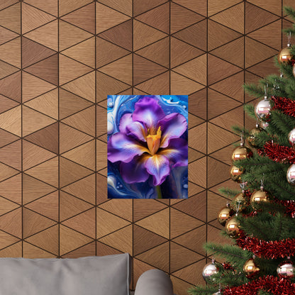 Abstract Floral Iris Wall Art Print | Style 4 | Wall Print | Botanical Wall Art