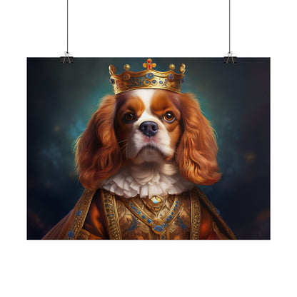 Cavalier King Charles Spaniel Art Pet Portrait Print, Renaissance, Wall Print, Wall Art