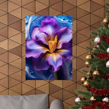 Abstract Floral Iris Wall Art Print | Style 4 | Wall Print | Botanical Wall Art