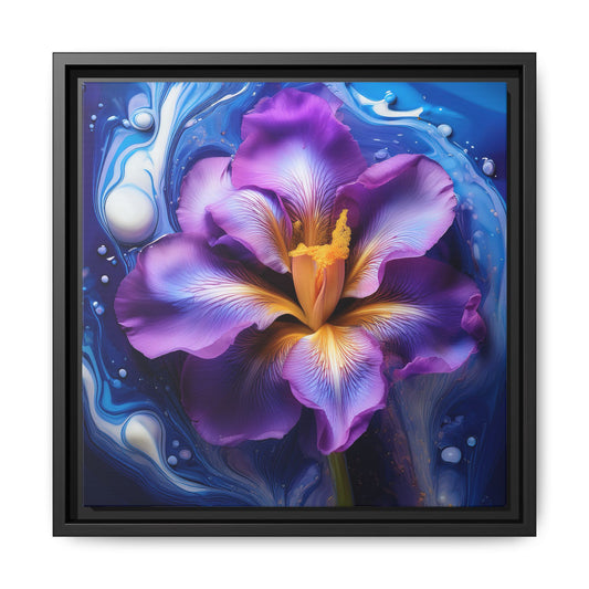 Abstract Iris - Style 2 -  Floral Framed Canvas,  Wall Print, wall art, botanical art