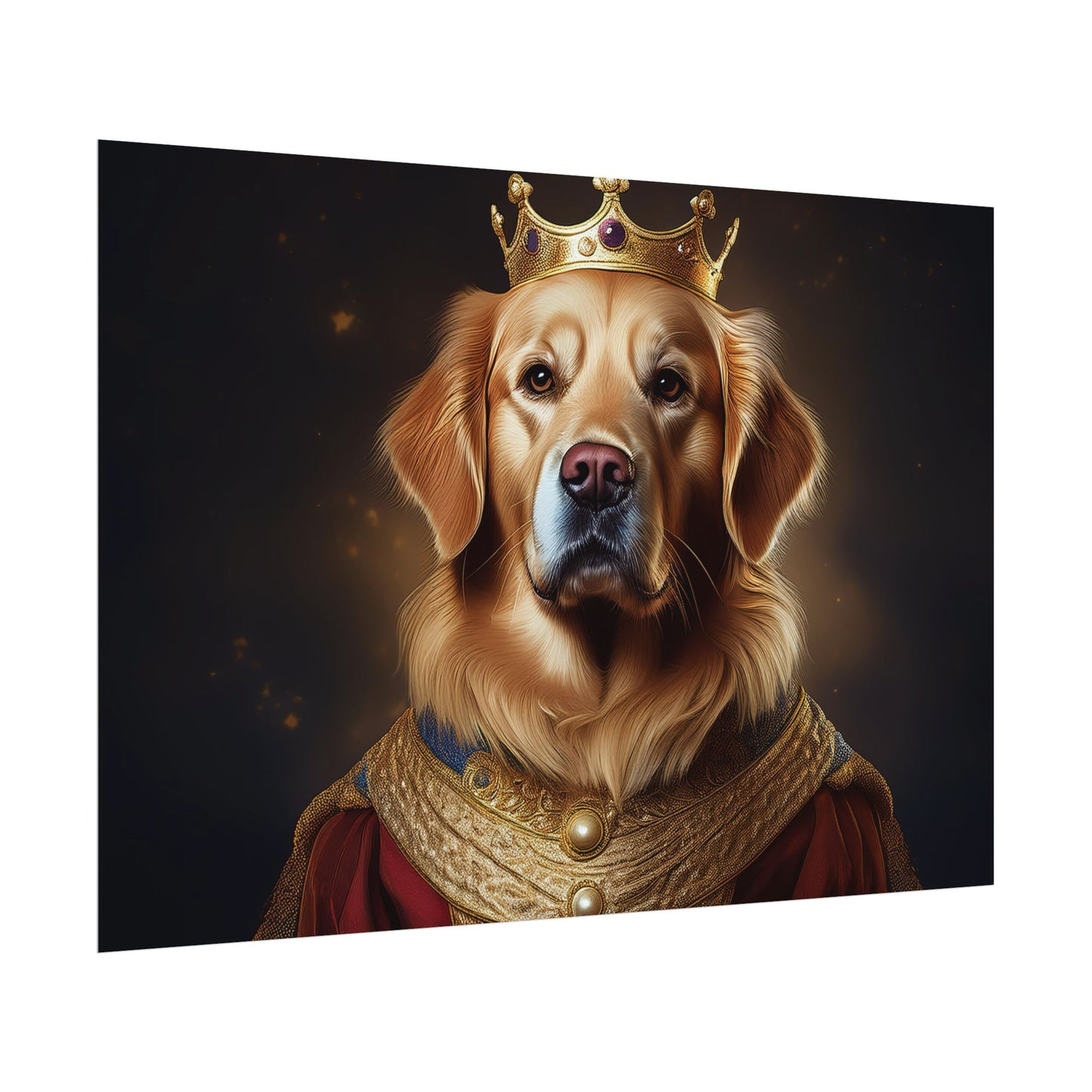 Golden Retriever Renaissance Dog Portrait  Art Print, Wall Decor Gift, Animal Lover Home Decor, Dog Wall Art