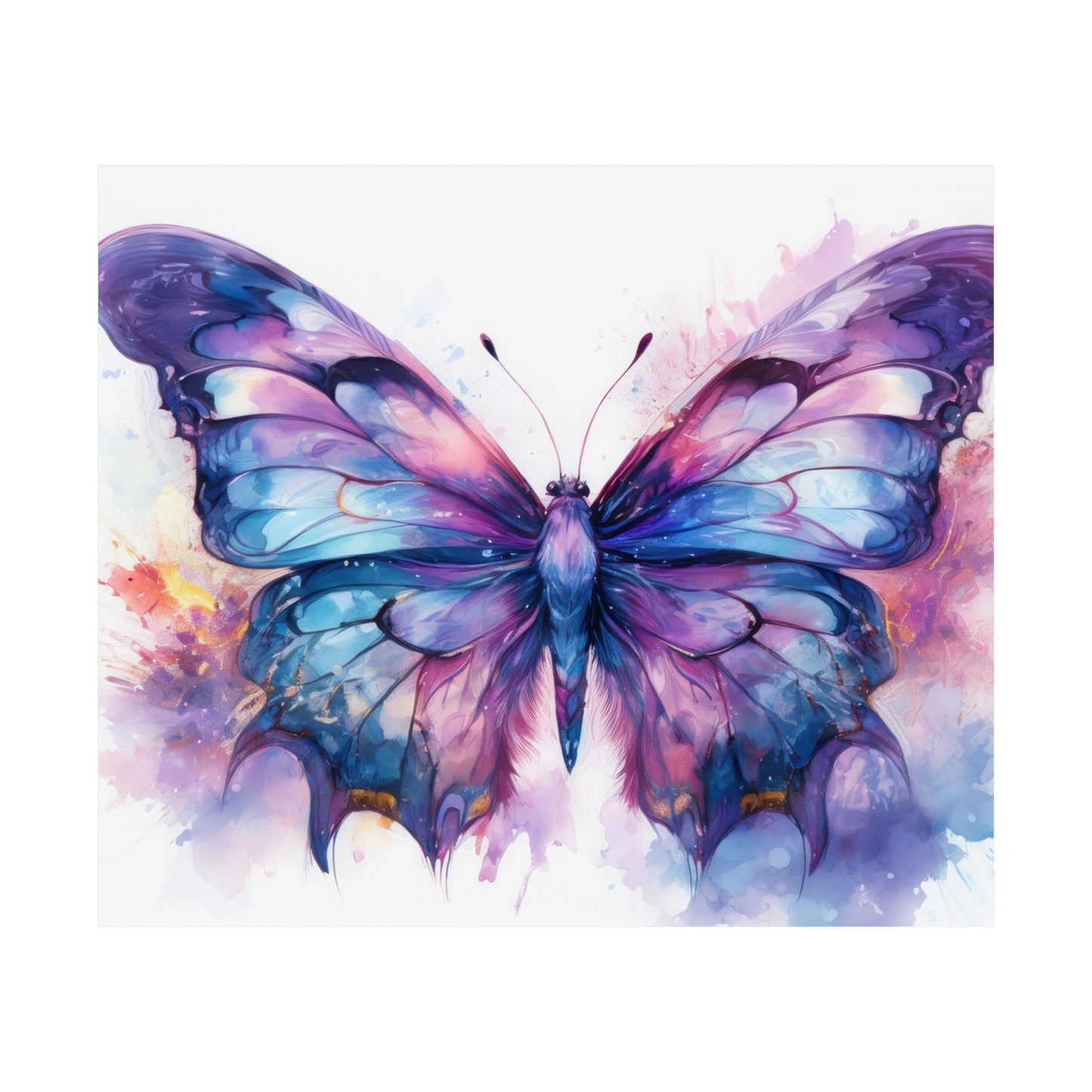 Blue & Purple Butterfly Alcohol Ink Wall Art | Butterfly wall art | Wall Art | Wall Print