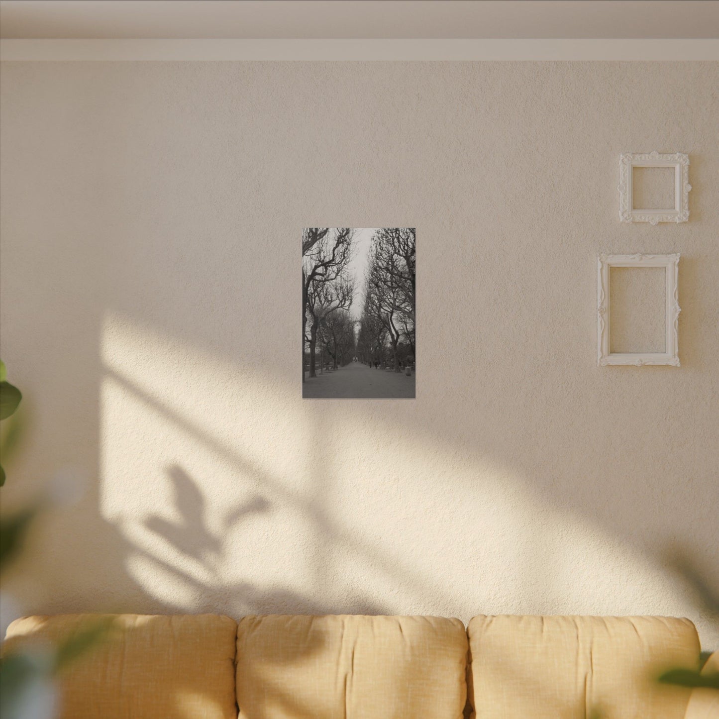 Paris Pathway Canvas Art  Print - Black and White Tree Wall Print | Wall Art | Wall Print