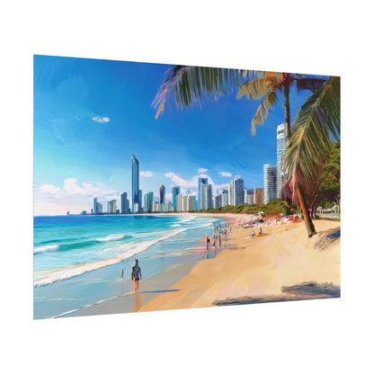 Surfers Paradise Beach Australia Coastal Print | Style 1 | Wall Art | Wall Print