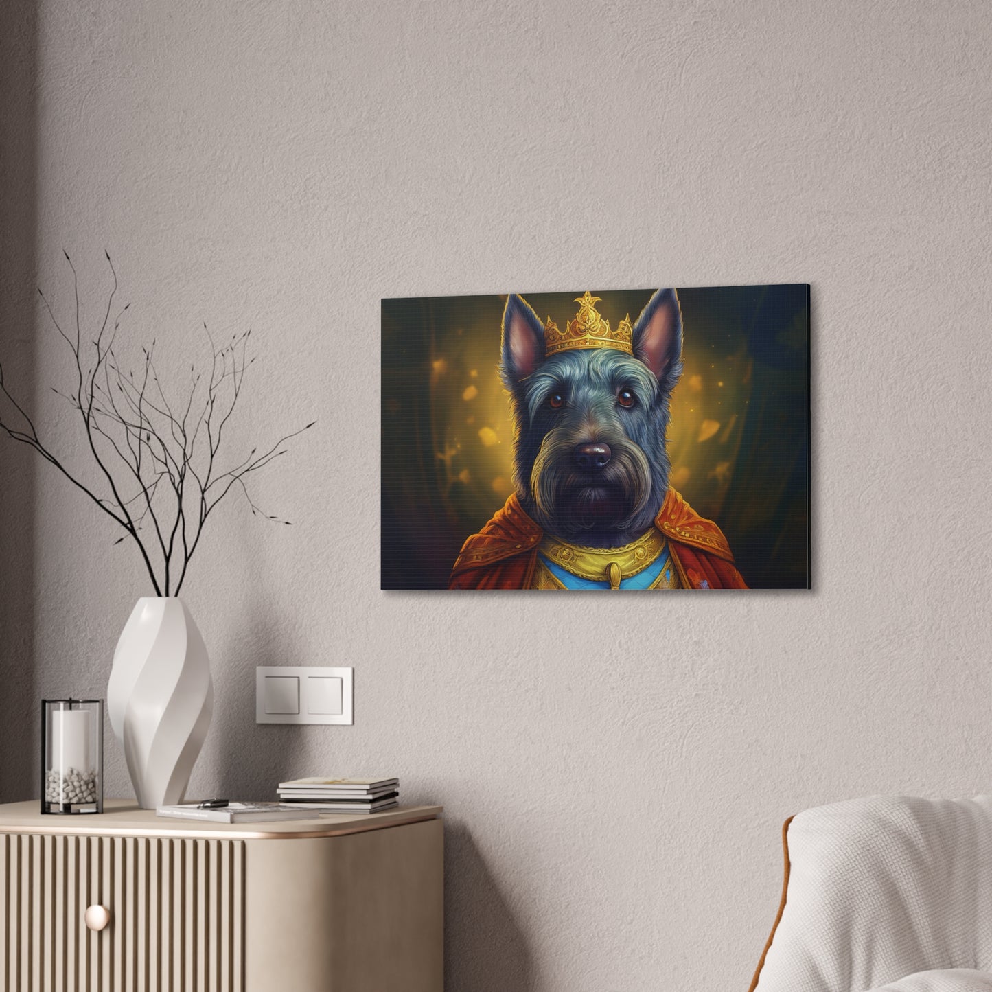 Scottish Terrier Renaissance Pet Portrait on Canvas | Wall art, wall print, dog portrait, dog art