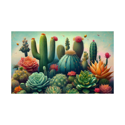 Abstract Cacti and Succulent Desert Garden Color Print | Wall Art | Wall Print