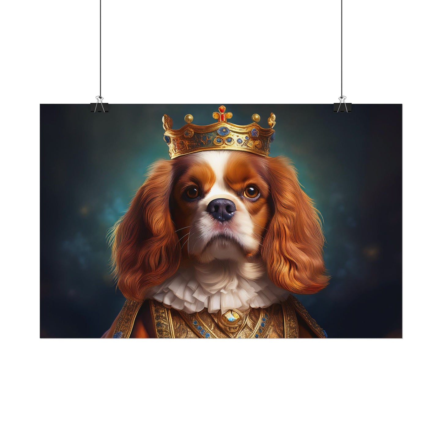 Cavalier King Charles Spaniel Art Pet Portrait Print, Renaissance, Wall Print, Wall Art