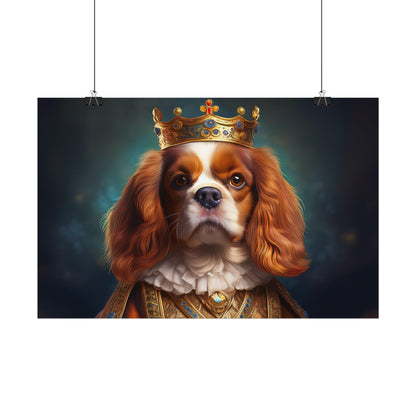 Cavalier King Charles Spaniel Art Pet Portrait Print, Renaissance, Wall Print, Wall Art