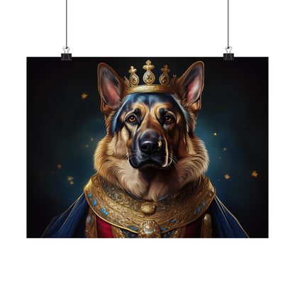 German Shepherd Renaissance Dog Portrait Art Print, Wall Decor Gift, Animal Lover Home Decor, Dog Wall Art