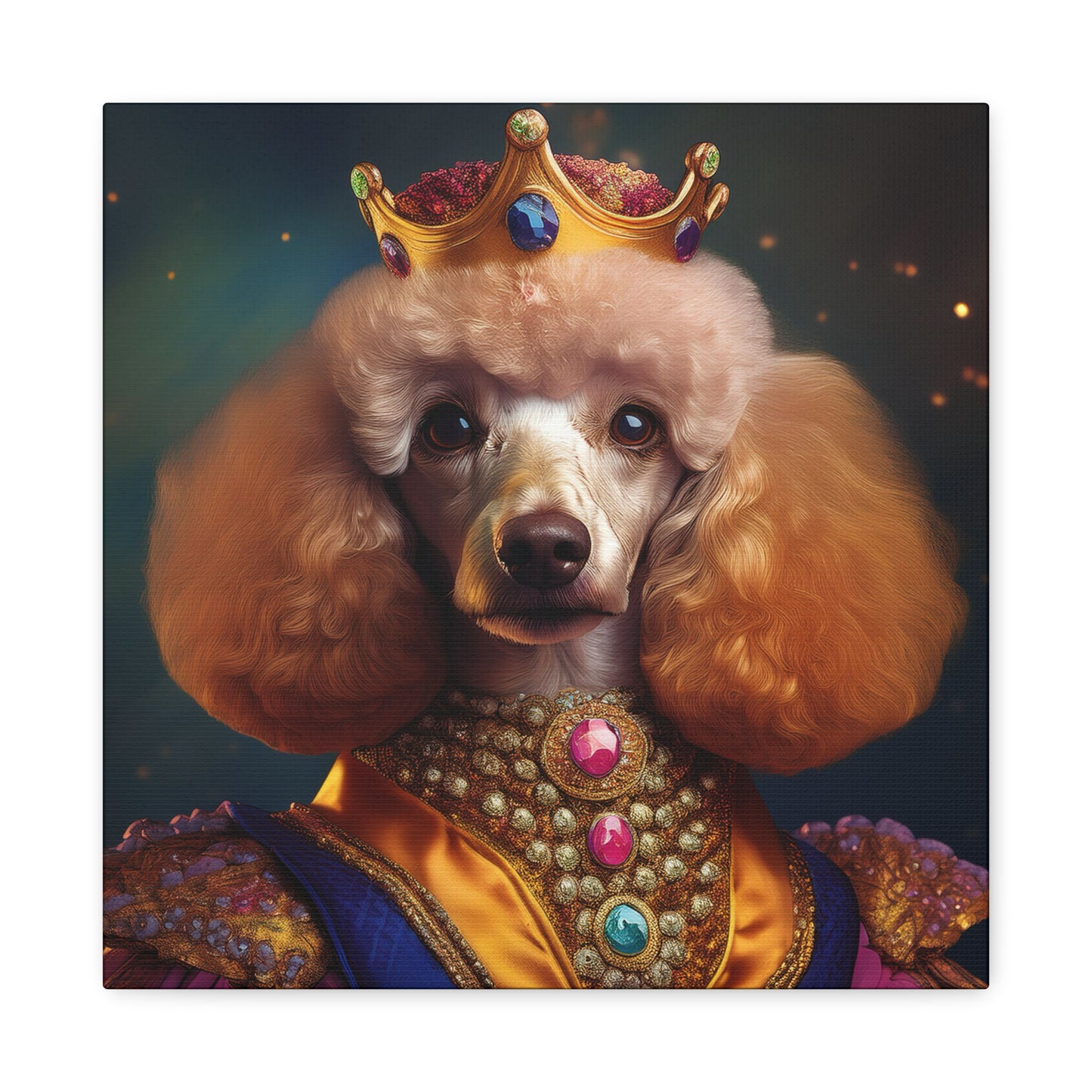 Poodle Pet Dog Renaissance Portrait on Canvas | Wall art | wall print