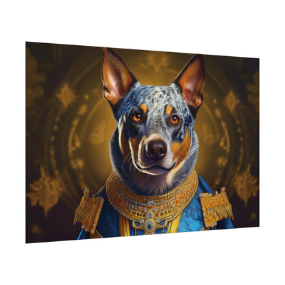 Australian Cattle Dog Renaissance Dog Portrait Wall Art | Art Print | Wall Decor Gift, Animal Lover Home Decor, Dog Wall Art