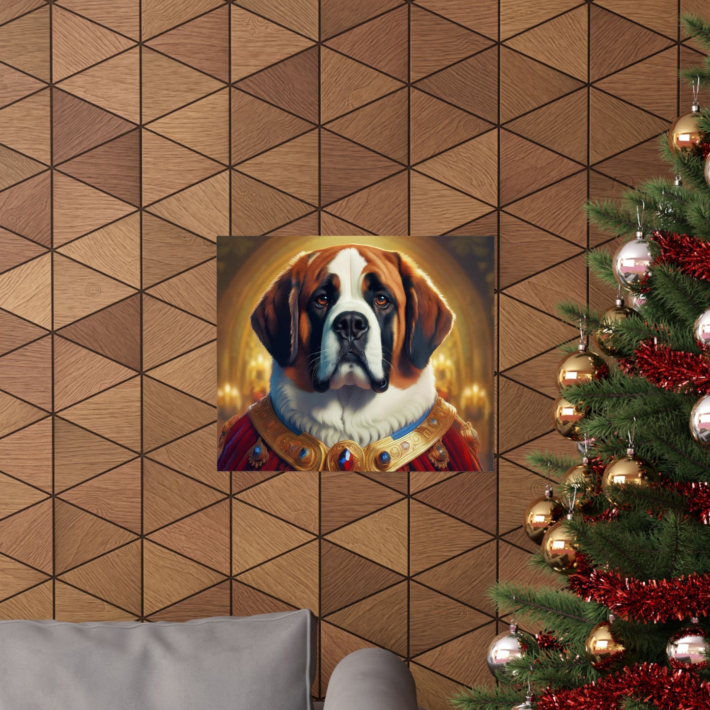 St Bernard Renaissance Pet Portrait Print | Unique Dog Art | Wall Art | Wall Print