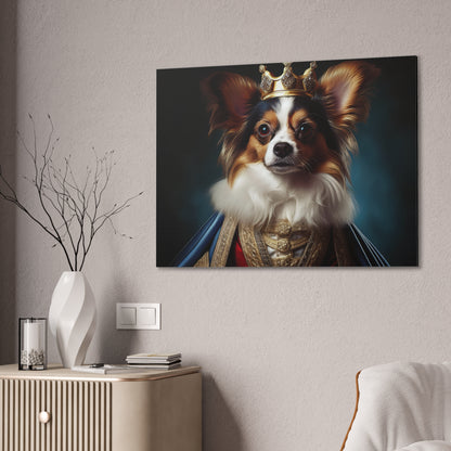 Papillon Pet Portrait Renaissance on Canvas, wall art, wall print, dog portrait, dog art