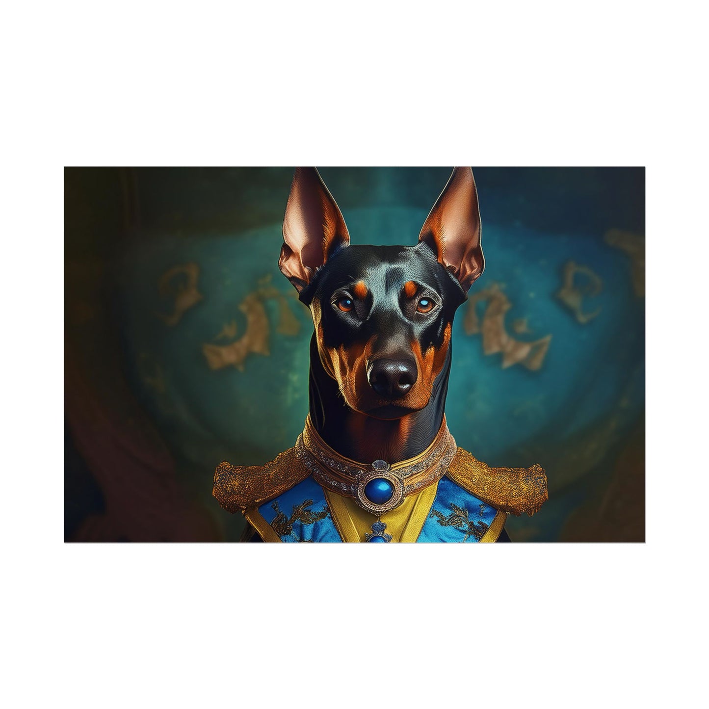 Doberman Pinscher Renaissance  Dog Pet Portrait Print | Wall Art | Wall Print | Dog Art