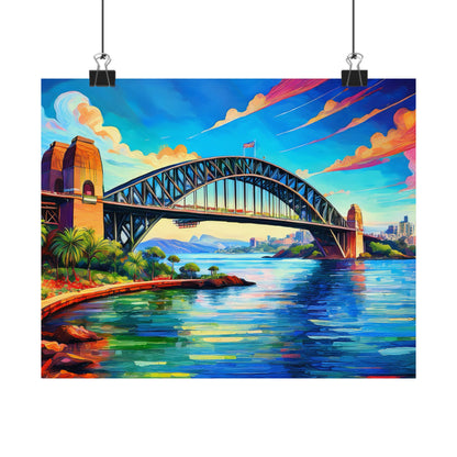 Sydney Harbour Bridge  Australia Painting Print | Wall Art | Wall Print