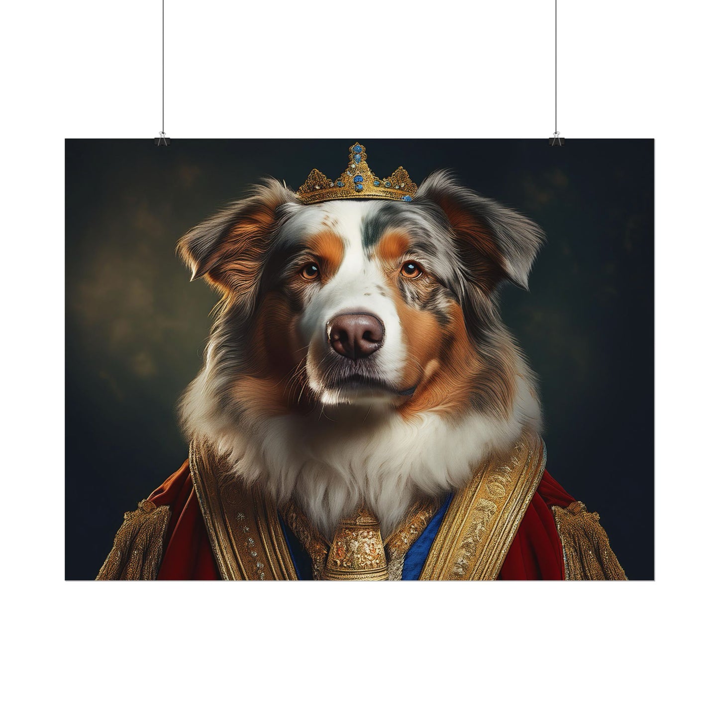 Australian Shepherd Dog Renaissance Pet Portrait Print | Wall Art | Wall Print