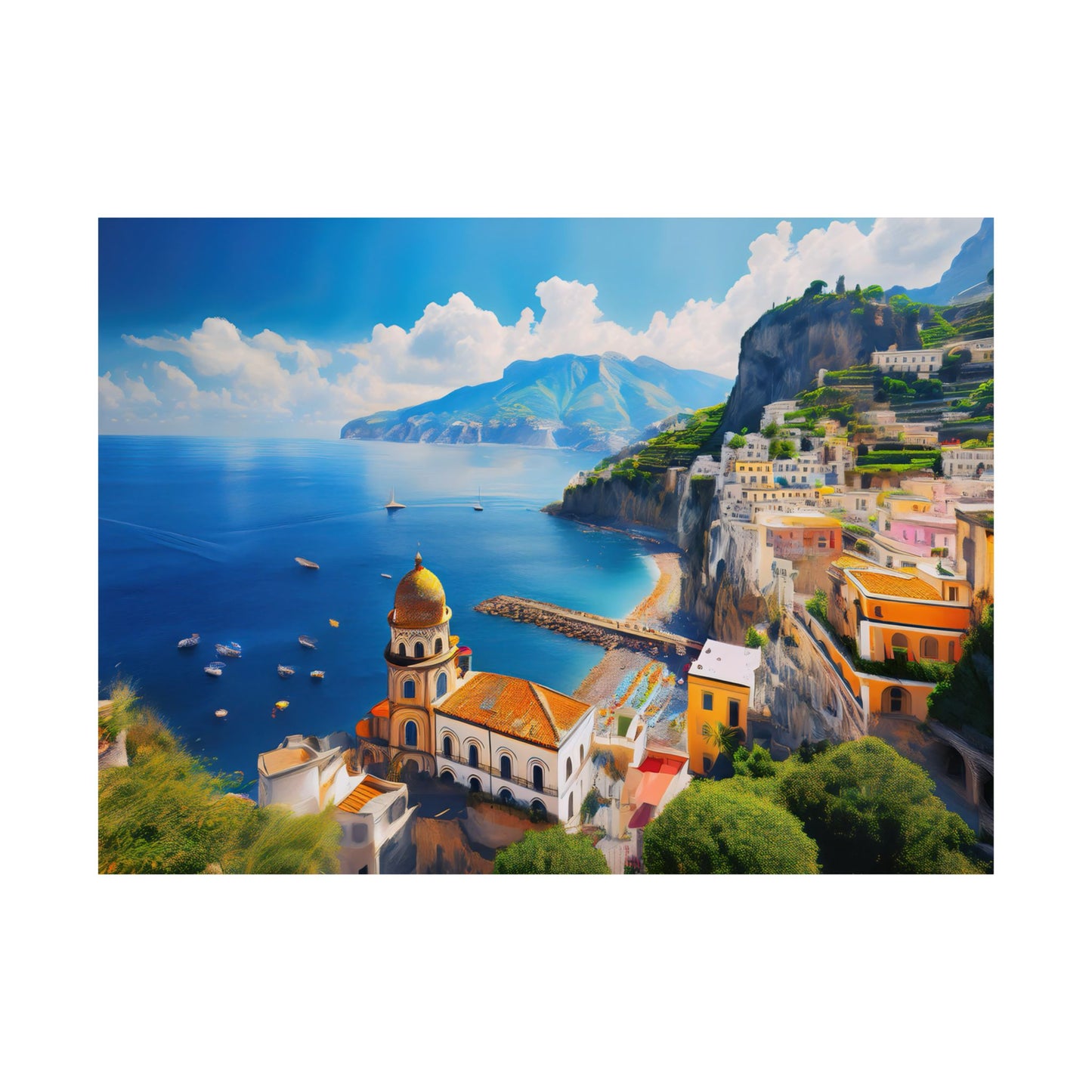 Amalfi Coast Italy Coastal Print | Style 3 | Wall Art | Wall Print