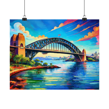 Sydney Harbour Bridge  Australia Painting Print | Wall Art | Wall Print